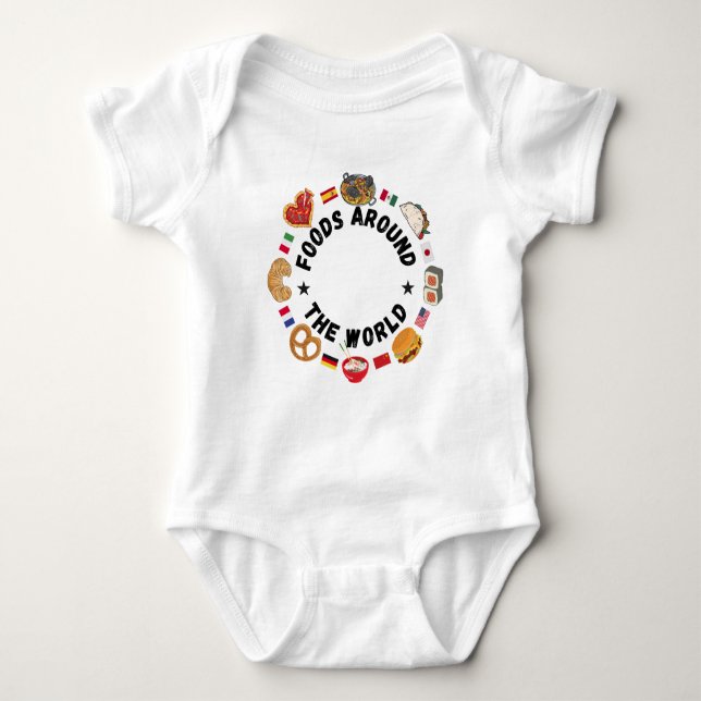 Foods around the world baby bodysuit (Front)