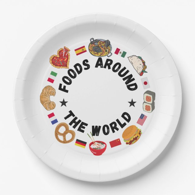 Foods around the world paper plates (Front)