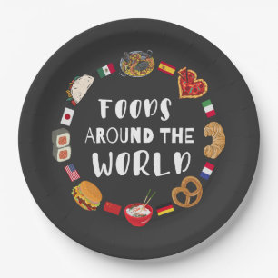 Foods around the world paper plates