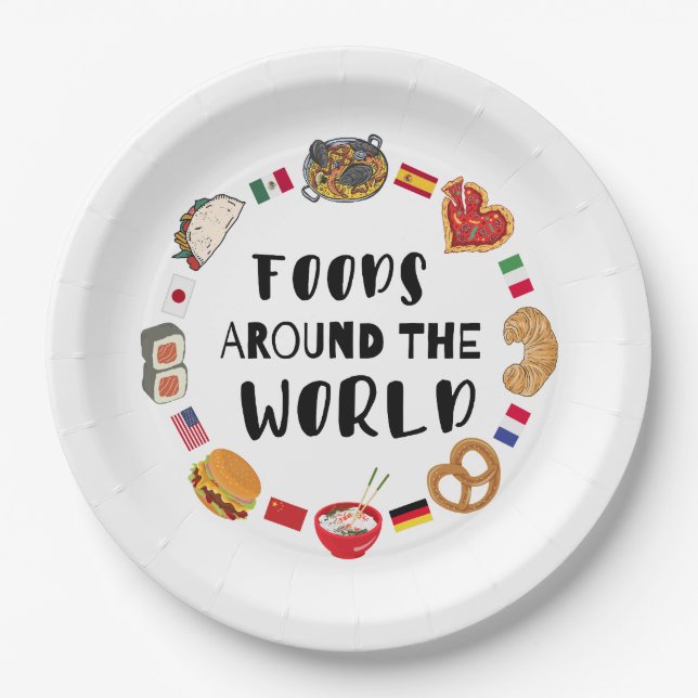 Foods around the world  paper plates (Front)