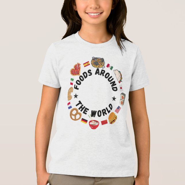 Foods around the world Tri-Blend shirt (Front)