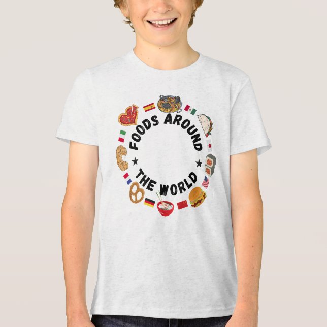 Foods around the world Tri-Blend shirt (Front)