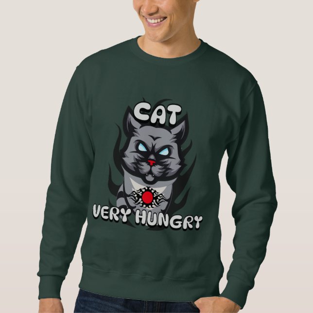 Foods, Cats very Hungry, Simple and Cool Sweatshirt (Front)