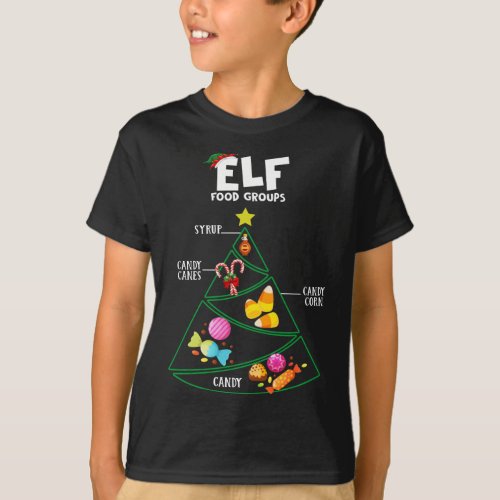 Foods Elf Buddy Christmas Pajama Xmas T_Shirt
