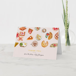  Foods Illustrated Blush Bridal Shower Brunch Foil Greeting Card