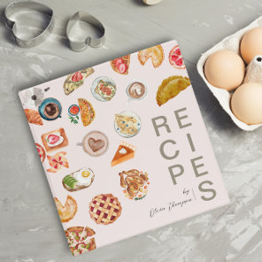 Foods Illustrated Blush Pink Recipe  3 Ring Binder