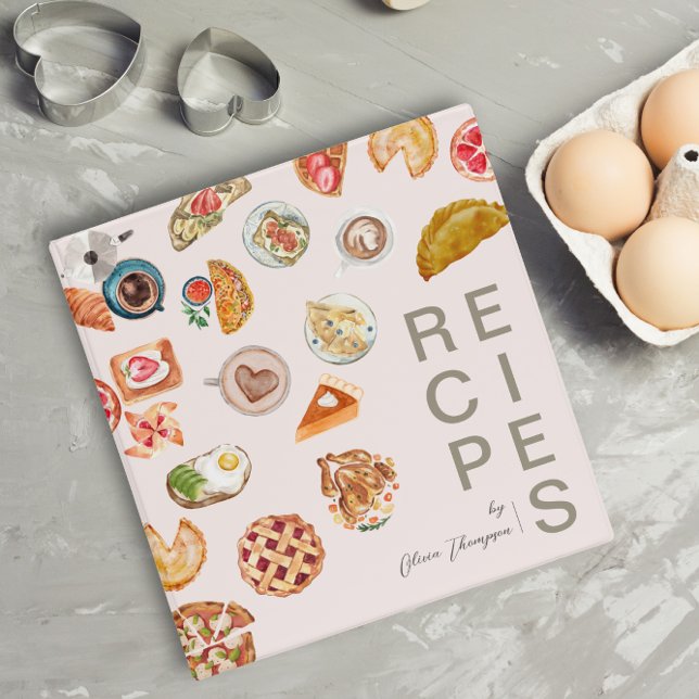  Foods Illustrated Blush Pink Recipe  3 Ring Binder (Creator Uploaded)