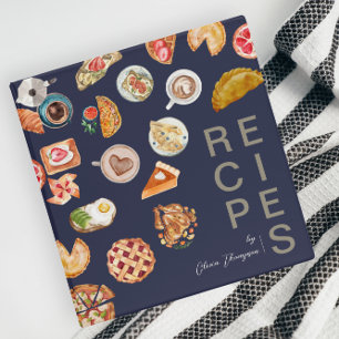 Foods Illustrated Dark Blue Recipe 3 Ring Binder