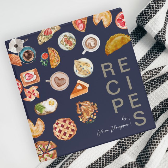  Foods Illustrated Dark Blue Recipe  3 Ring Binder (Creator Uploaded)