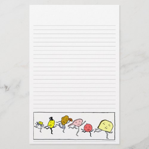 Foods Vintage Kitchen Art Lined Stationery