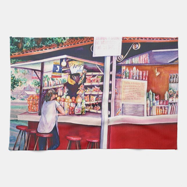 Foodstand, Mexico Kitchen Towel (Horizontal)