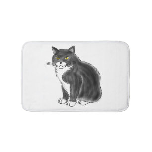FooFooCat: Jumbo Fluffy Tuxedo Cat Bath Mat
