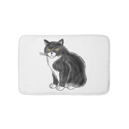 FooFooCat Jumbo Fluffy Tuxedo Cat Bath Mat