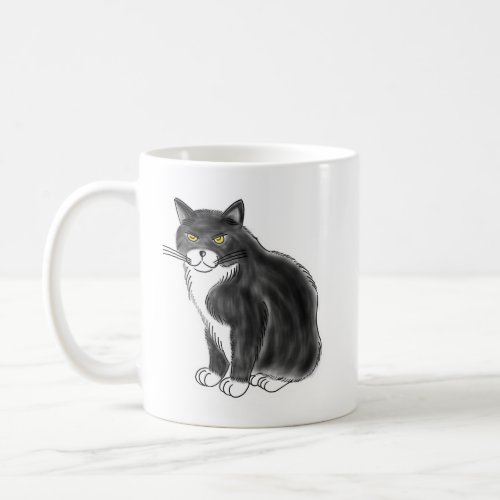 FooFooCat Jumbo Fluffy Tuxedo Cat Coffee Mug