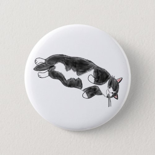 FooFooCat Lazy Jumbo Tuxedo Cat Button