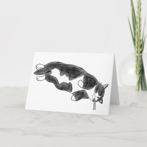 FooFooCat Lazy Jumbo Tuxedo Cat Card