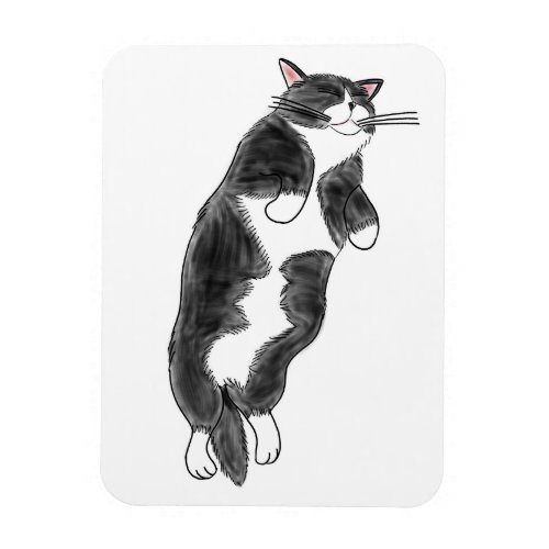 FooFooCat Lazy Jumbo Tuxedo Cat Magnet