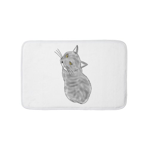 FooFooCat Shy Gray Cat Bath Mat