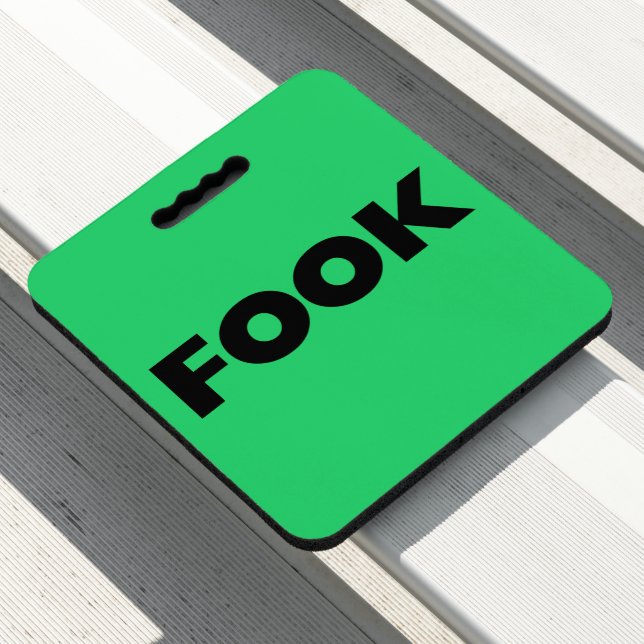 Fook black and green stadium seat cushion (In Situ)