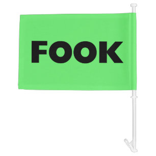 Fook black car and boat flag