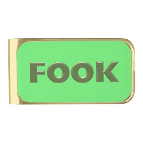 Fook gold plated money clip