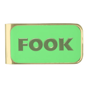 Fook gold plated money clip