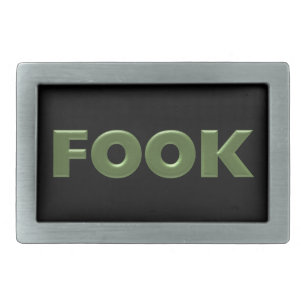 Fook green and black rectangle belt buckle