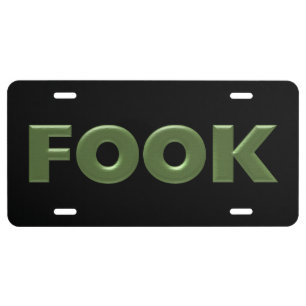 Fook green black aluminum car license plate