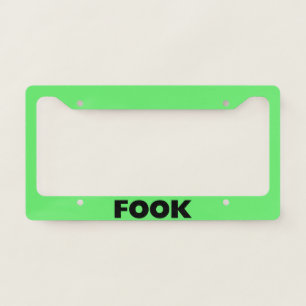 Fook green black car license plate frame A