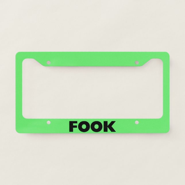 Fook green black car license plate frame A (Front)