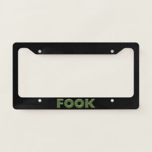 Fook green black car license plate frame A
