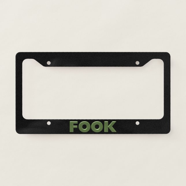 Fook green black car license plate frame A (Front)