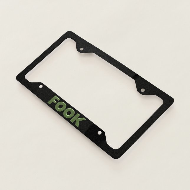 Fook green black car license plate frame B (3/4)