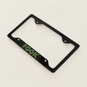 Fook green black car license plate frame B