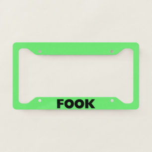 Fook green black car license plate frame C