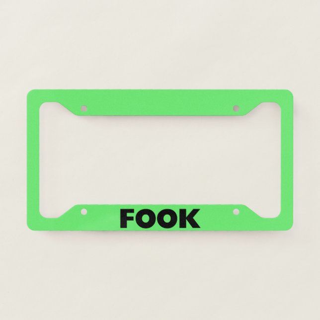 Fook green black car license plate frame C (Front)