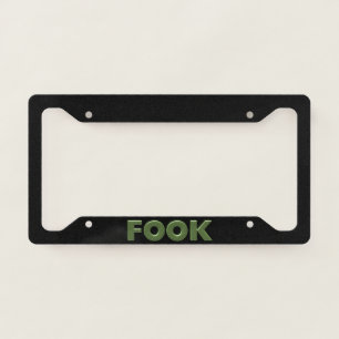 Fook green black car license plate frame C