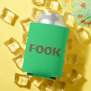 Fook green can cooler 2-side