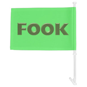 Fook green car and boat flag