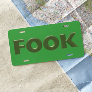 Fook green dark green aluminum car license plate