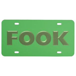 Fook green dark green plastic car license plate