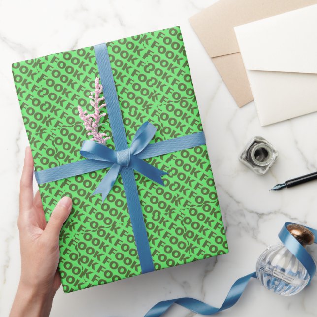 Fook green glossy wrapping paper (Gifting)