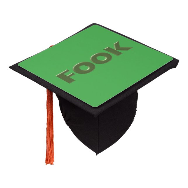 Fook green graduation cap (Angled)