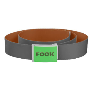 Fook green gray tan belt