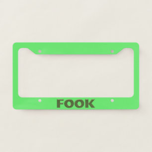 Fook green green car license plate frame A