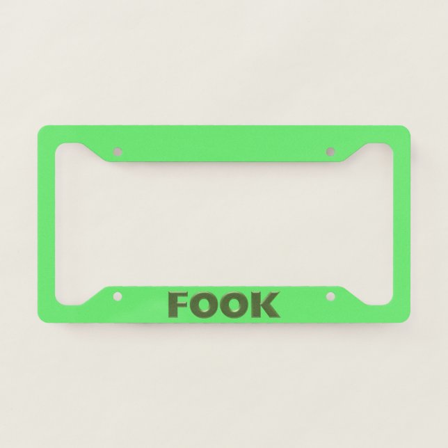 Fook green green car license plate frame C (Front)