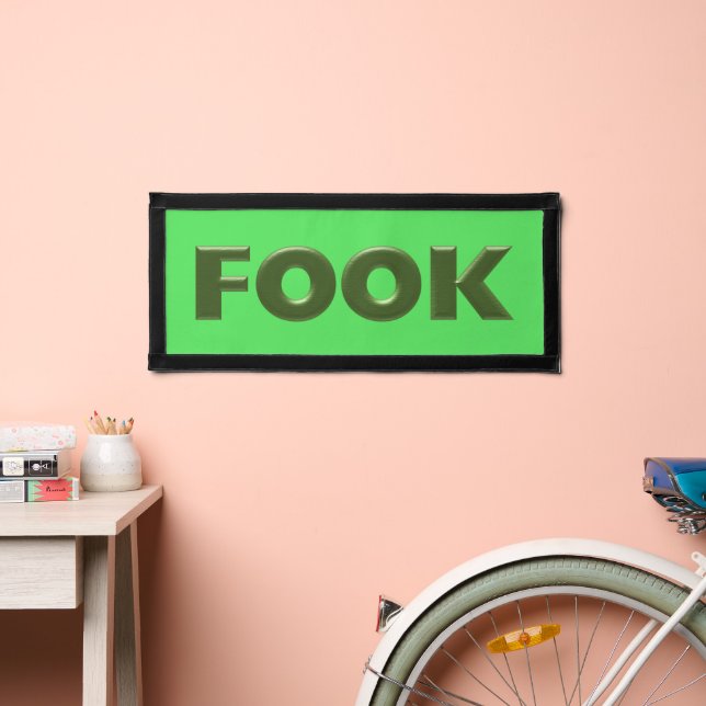 Fook green green rectangle pennant banner (Insitu 2)