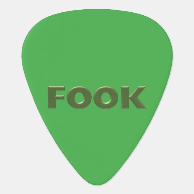 Fook green guitar pick (Front)