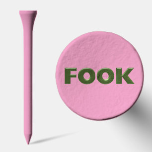 Fook green pink golf tee top