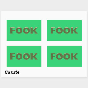 Fook green rectangle large stickers 4